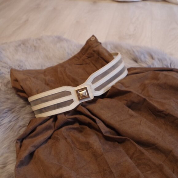 Big Brown Suede Look Alike Full Skirt - Picture 1 of 5